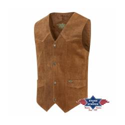 Rind-Veloursleder Lederweste, Alabama, brown 2XL von Stars & Stripes