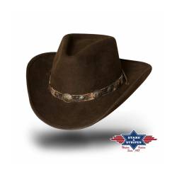 Westernhut Cowboyhut -EL DORADO- 100% Wollfilz formbare Krempe 54 von Stars & Stripes