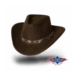 Westernhut Cowboyhut -EL DORADO- 100% Wollfilz formbare Krempe 56 von Stars & Stripes