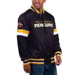 STARTER NHL Pittsburgh Penguins HOMEGAME Varsity Satin Jacke von Starter