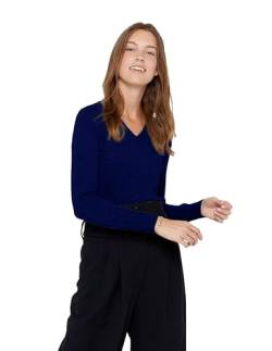 State Cashmere Damen Strickpullover 100% reines Kaschmir Feinstrick Langarm Pullover Mit V-Ausschnitt (X-L, Marine) von State Cashmere