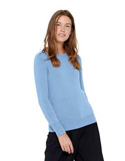 State Cashmere Damen Strickpullover 100% reines Kaschmir Feinstrick Langarm Pullover mit Rundhalsausschnitt (M, Baby blau) von State Cashmere