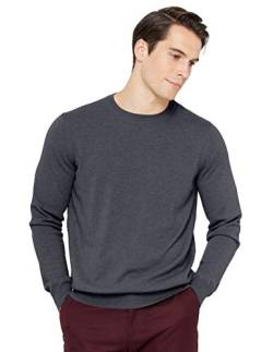 State Cashmere langärmliger Pullover aus 100% reinem Kaschmir für Herren mit Rundhalsausschnitt, Holzkohle, XXL von State Cashmere