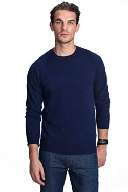 State Cashmere langärmliger Pullover aus 100% reinem Kaschmir für Herren mit Rundhalsausschnitt, Marine, XL von State Cashmere