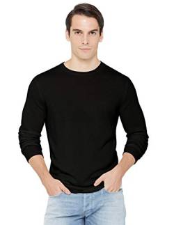 State Cashmere langärmliger Pullover aus 100% reinem Kaschmir für Herren mit Rundhalsausschnitt, Schwarz, M von State Cashmere