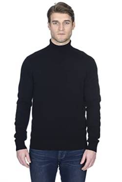 State Fusio langärmliger Pullover aus Kaschmirwolle mit Rollkragen für Herren, Premium-Qualität, Schwarz, M von State Fusio