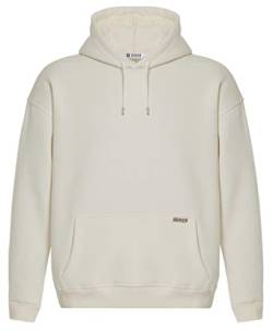 Blank Fitted Oversized Heavy Basic Men Hoodie, Kapuzenpullover mit Fronttasche, Dropped Shoulders Streetwear Hoodie, Baumwolle Premium Herren Pullover (L, Beige) von Stats