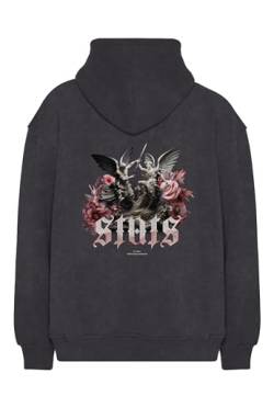 Stats Clash Oversized Heavy Men Hoodie, Kapuzenpullover mit Fronttasche, Dropped Shoulders Streetwear Hoodie, Baumwolle Herren Pullover (XL, Stone) von Stats