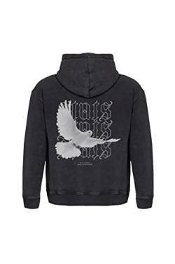 Stats Pigeon Fitted Oversized Heavy Women Hoodie, Kapuzenpullover mit Fronttasche, Dropped Shoulders Streetwear Hoodie, Baumwolle Damen Pullover (M, Stone) von Stats