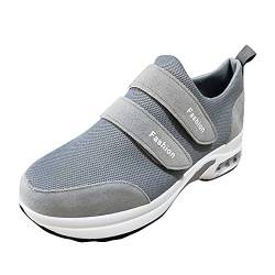 Waldläufer Damen Schuhe Slip on Freizeit Schuhe Sneaker lässige Sneakers atmungsaktive Keile Mode Sneakers im freien Frauen Tango Schuhe Damen Leder (Grey, 39.5) von Stay&me