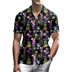 Stazary Neonhemden für Männer, Button-Up-Shirts, Herren-Neonhemd, Hawaii-Hemd für Männer, Strandhemden, Neonkleidung, Neon Bier, 3X-Groß von Stazary