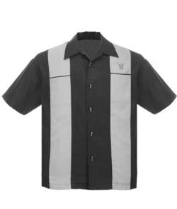 Steady Clothing Hemd Classy Piston Schwarz Vintage Bowling Shirt Retro V8, Größe:XL von Steady Clothing