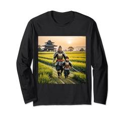 Fantasy-Netter Samurai und sein Kind Langarmshirt von Steampunk Cool Vintage Creations