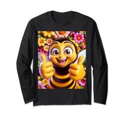 Fantasy-süße glücklich lächelnde Biene Langarmshirt von Steampunk Cool Vintage Creations