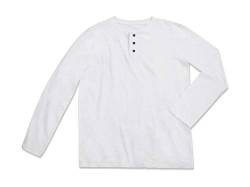 Stedman® Shawn Long Sleeve Henley T-shirt for men, Größe:L, Farbe:White von Stedman