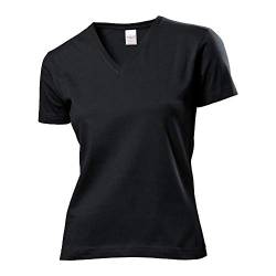 Stedman - Classic V-Neck T-Shirt Women M,Black Opal von Stedman