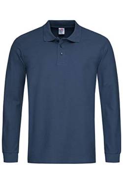 Stedman ST3400 - Herren Langarm Baumwolle Polo Shirt - XXL, Marineblau von Stedman