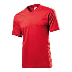 Stedman - T-Shirt mit V-Ausschnitt XXL,Scarlet Red von Stedman