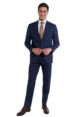 Steffen Klein Herren Anzug elastisch| Business Anzug | blau| Regular Fit | Klassischer Stil, Elegant | Bequeme Passform und Professioneller Look | Unvergleichbarer Komfort | Größe: 106 von Steffen Klein