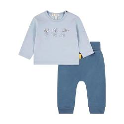 Steiff Baby-Jungen Set Hose + T-Shirt Langarm, Brunnera Blue, 74 von Steiff