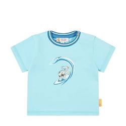 Steiff Baby - Jungen T-Shirt Kurzarm mit Grafik, Surfing, Blue Topaz, 80 von Steiff