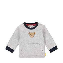 Steiff Baby-Jungen mit süßer Teddybärapplikation Sweatshirt, Soft Grey Melange, 056 von Steiff
