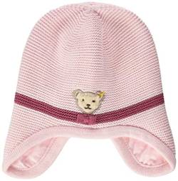 Steiff Baby-Mädchen mit süßer Teddybärapplikation Mütze, Rosa (Barely Pink 2560), 037 von Steiff