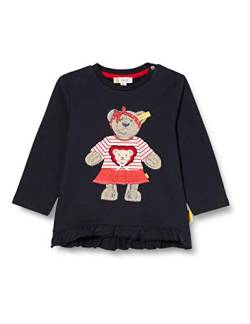 Steiff Baby-Mädchen mit süßer Teddybärapplikation Sweatshirt, Navy, 056 von Steiff