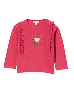 Steiff Baby-Mädchen mit süßer Teddybärapplikation T-Shirt Langarm, Carmine, 080 von Steiff