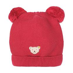 Steiff Girl's Mütze mit Bommel Hat, Raspberry, 53 von Steiff