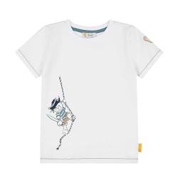 Steiff Jungen Grafik T-Shirt Kurzarm, Bright White, 122 cm von Steiff