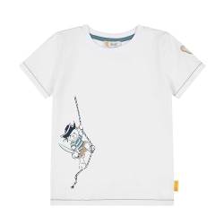 Steiff Jungen T-Shirt Kurzarm mit Grafik, Aligator Island, Bright White, 110 von Steiff