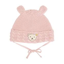 Steiff Unisex Baby Basic Bommel Beanie-Mütze, Silver PINK, 39 von Steiff