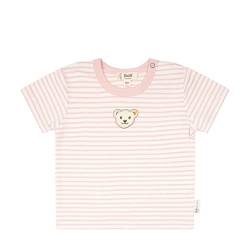 Steiff Unisex Baby Basic Kurzarm gestreift T-Shirt, Silver PINK, 56 von Steiff