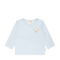 Steiff Unisex Baby Basic Langarm einfarbig T-Shirt, Celestial Blue, 74 von Steiff
