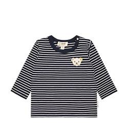 Steiff Unisex Baby Basic Langarm gestreift T-Shirt, Navy, 56 von Steiff