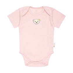 Steiff Unisex Baby Body amerikanischer Kragen Kurzarm Unterwäsche, Silver PINK, 50 von Steiff