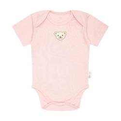 Steiff Unisex Baby Body amerikanischer Kragen Kurzarm Unterwäsche, Silver PINK, 80 von Steiff