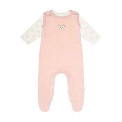 Steiff Unisex Baby Set Strampler mit Fuss + T-Shirt Langarm Kleinkind-Schlafanzüge, Silver PINK, 62 von Steiff