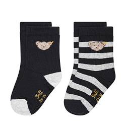 Steiff Unisex Kids Mini Basic Socken 2er Pack GOTS, Navy, 30 von Steiff