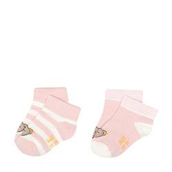 Steiff Unisex Kids Mini Basic Socken 2er Pack GOTS, Silver PINK, 22 von Steiff