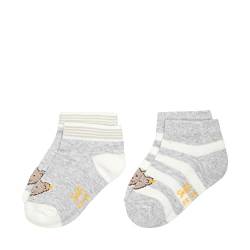 Steiff Unisex Kids Mini Basic Socken 2er Pack GOTS, Soft Grey Melange, 22 von Steiff