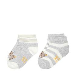 Steiff Unisex Kids Mini Basic Socken 2er Pack GOTS, Soft Grey Melange, 30 von Steiff