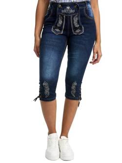 Steigenhöfer Manufaktur – Damen Trachten Jeans Shorts mit Stretch - Für Oktoberfest, Events und Freizeit, Farbe: Blau, Größe: M von Steigenhöfer Manufaktur