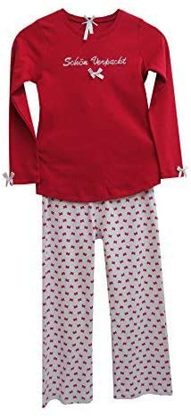Steinnacher Louis & Louisa Kinder Schlafanzug rot weiß Pyjama Schön verpackt Gr.104/110 von Steinnacher
