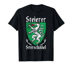 Herren Steiermark Bua Tiroler Steirer Sturschädel T-Shirt von Steirischer Panther Wappen für Madl Damen