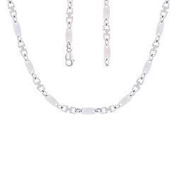 925er Sterling Silber Plattenkette Massiv 8 mm 60 cm Halskette Collier Unisex Königs Kette Steigbügelkette von Stella-Jewellery