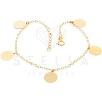 Stella-Jewellery Goldarmband 585er Gold Armband mit 5 Plättchen 19 cm Schmuck (inkl. Etui, 1-tlg., inkl. Etui), Armkette, Goldarmband von Stella-Jewellery