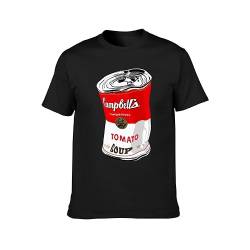 Andy Warhol Campbell's Crumpled Red Pop Art Men's T-Shirt Unisex Black Cotton Print Tee Shirts L von Stellen