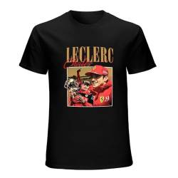 Charles Leclerc Men's T-Shirt Unisex Black Cotton Print Tee Shirts L von Stellen
